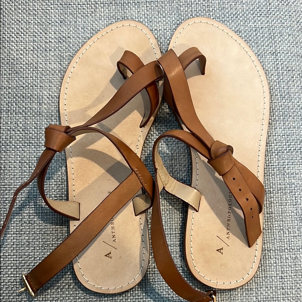 Anthropologie Tan Leather Sandals